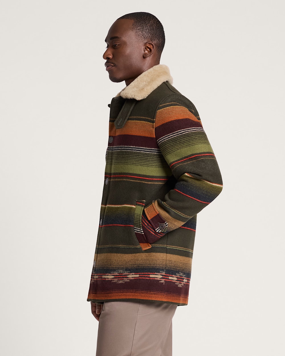 ALTERNATE VIEW OF MEN'S TUMALO RIDGE DAYTON WOOL COAT IN OLIVE MULTI image number 3