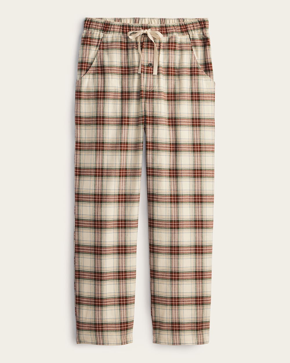 MEN'S MEN'S PLAID FLANNEL PAJAMA PANTS IN ECRU/RED PLAID image number 1