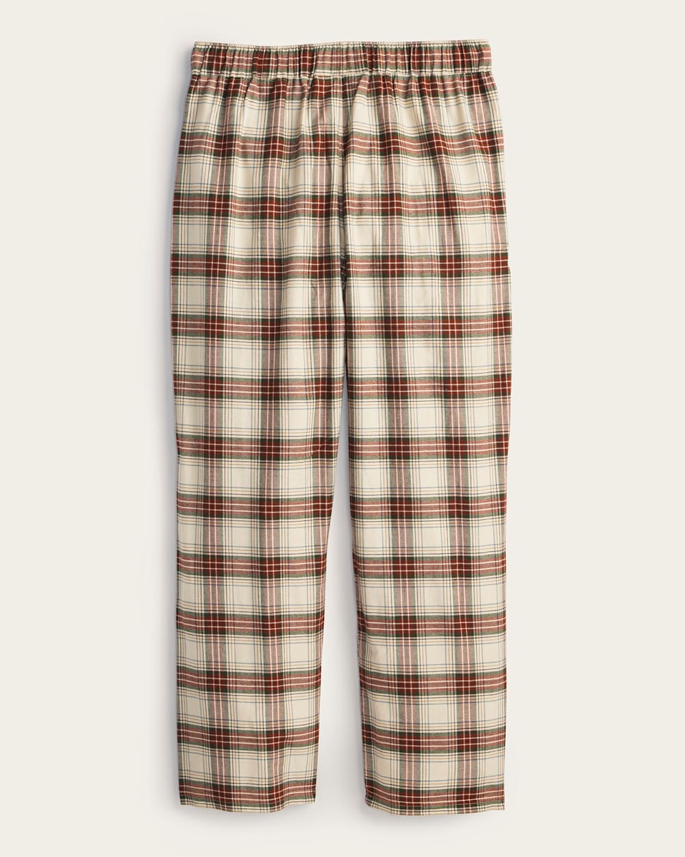 ALTERNATE VIEW OF MEN'S MEN'S PLAID FLANNEL PAJAMA PANTS IN ECRU/RED PLAID image number 2