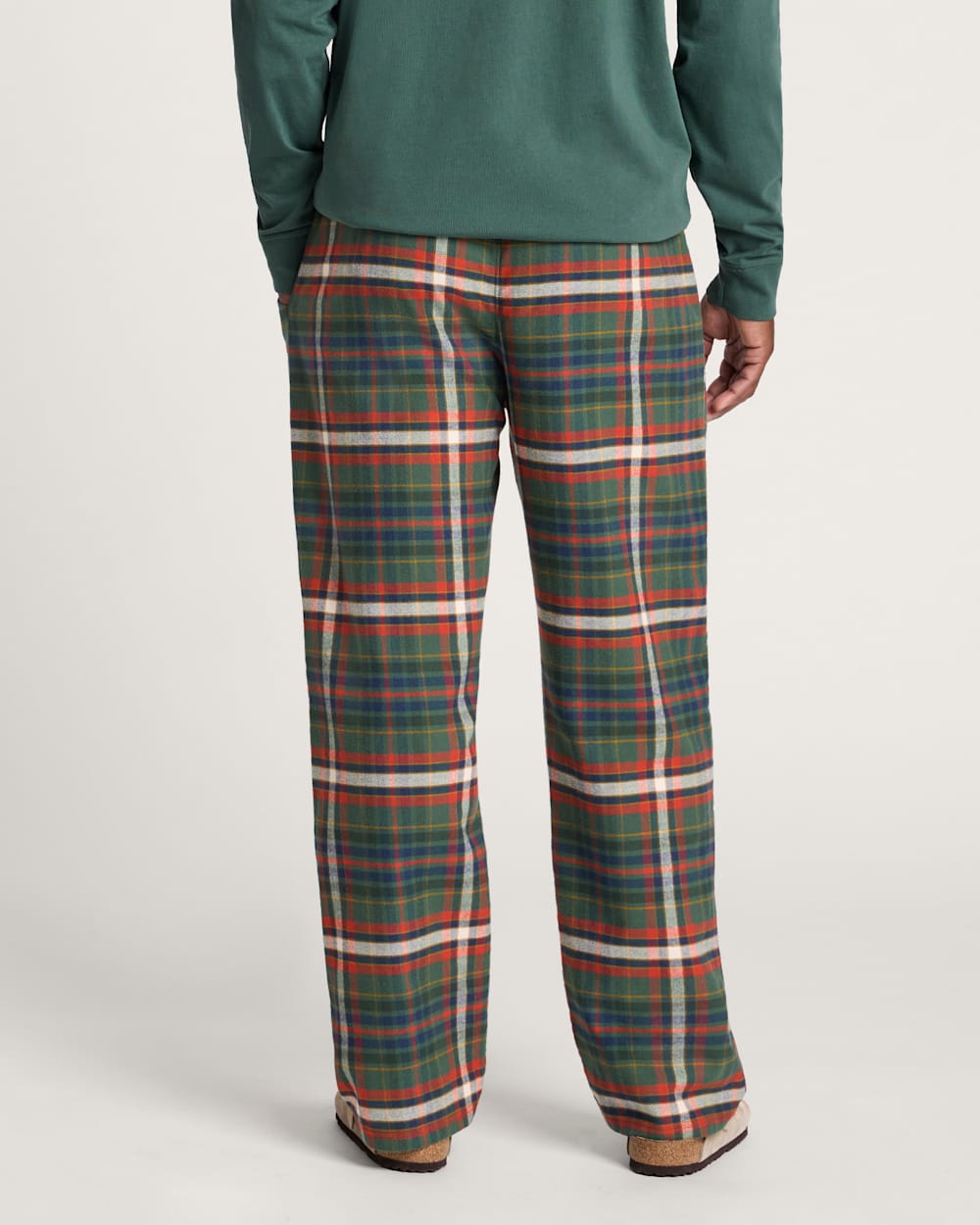 ALTERNATE VIEW OF MEN'S PLAID FLANNEL PAJAMA PANTS IN GREEN MULTI PLAID image number 2