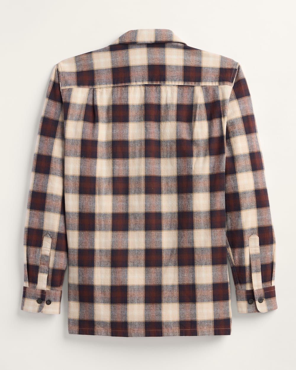 ALTERNATE VIEW OF LONG-SLEEVE PLAID COTTON BOARD SHIRT IN TAN/BROWN CHECK image number 2