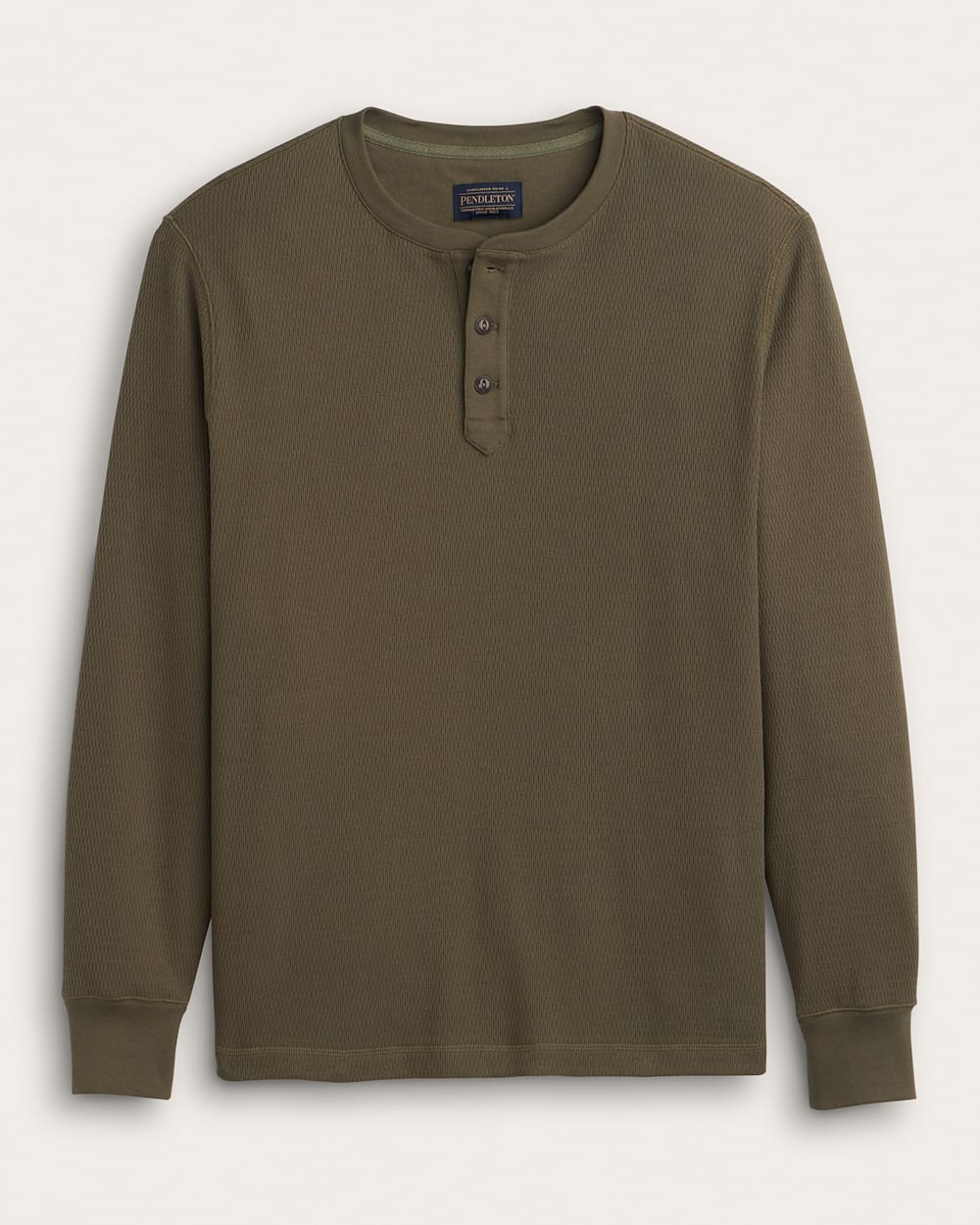【2plan】Heritage Chrome Waffle Henley Neck MEN'S LONG-SLEEVE WAFFLE-KNIT COTTON HENLEY | Pendleton