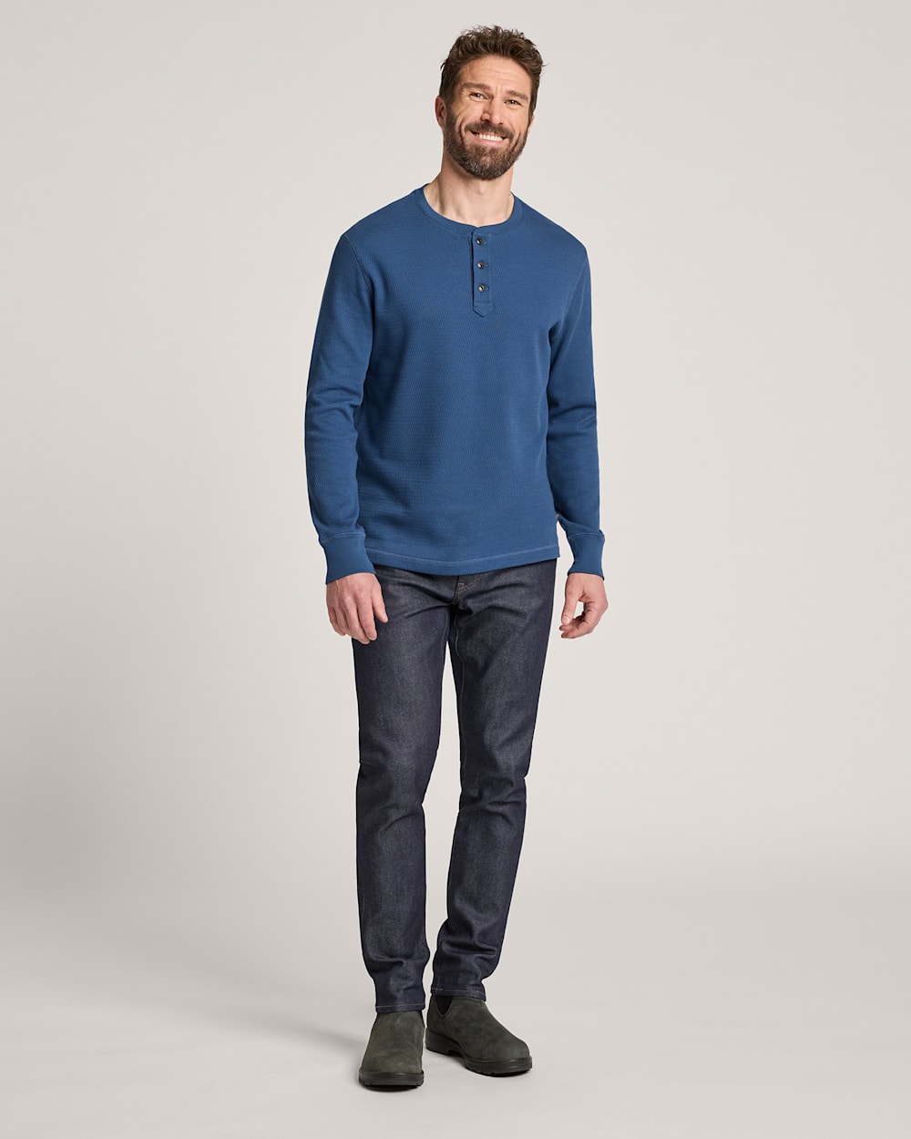 MEN'S LONG-SLEEVE WAFFLE-KNIT COTTON HENLEY | Pendleton