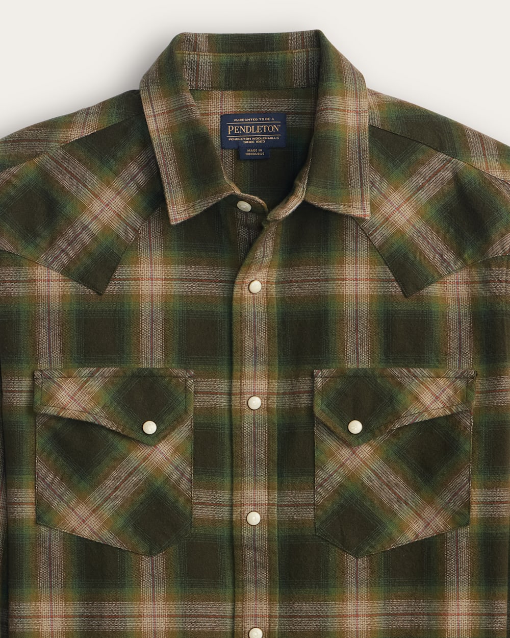 ALTERNATE VIEW OF MEN'S PLAID SNAP-FRONT WYATT COTTON SHIRT IN OLIVE MULTI image number 2