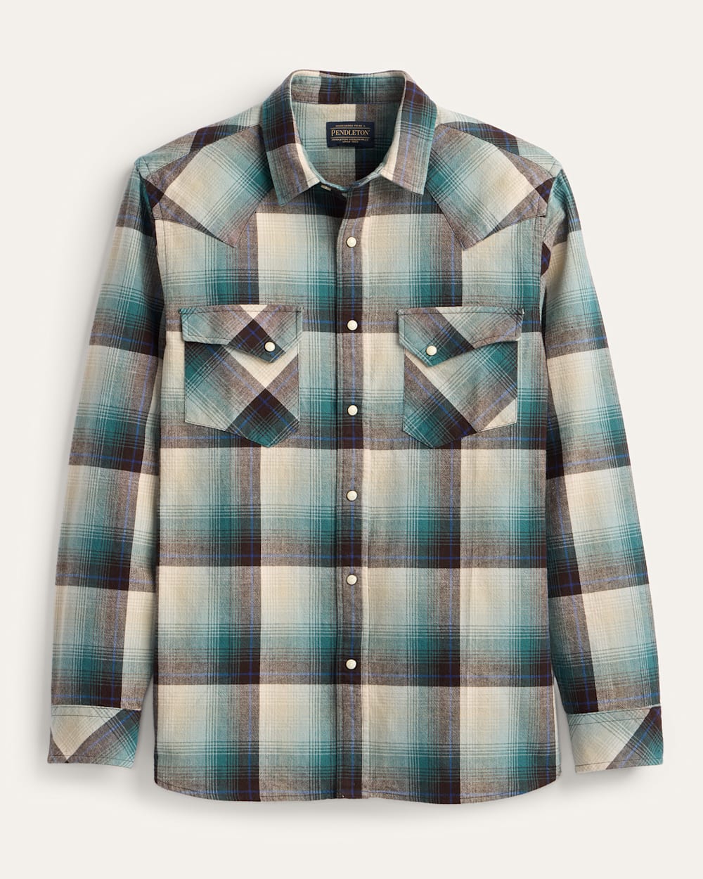 MEN'S PLAID SNAP-FRONT WYATT COTTON SHIRT IN BLUE PLAID image number 1