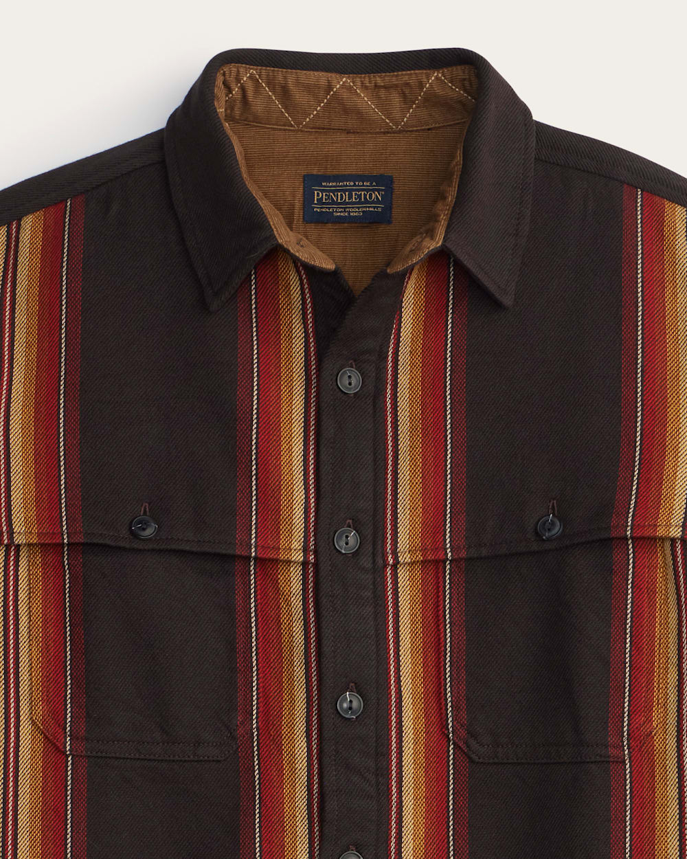 ALTERNATE VIEW OF MEN'S WESTON COTTON TWILL SHIRT IN BROWN MULTI STRIPE image number 2