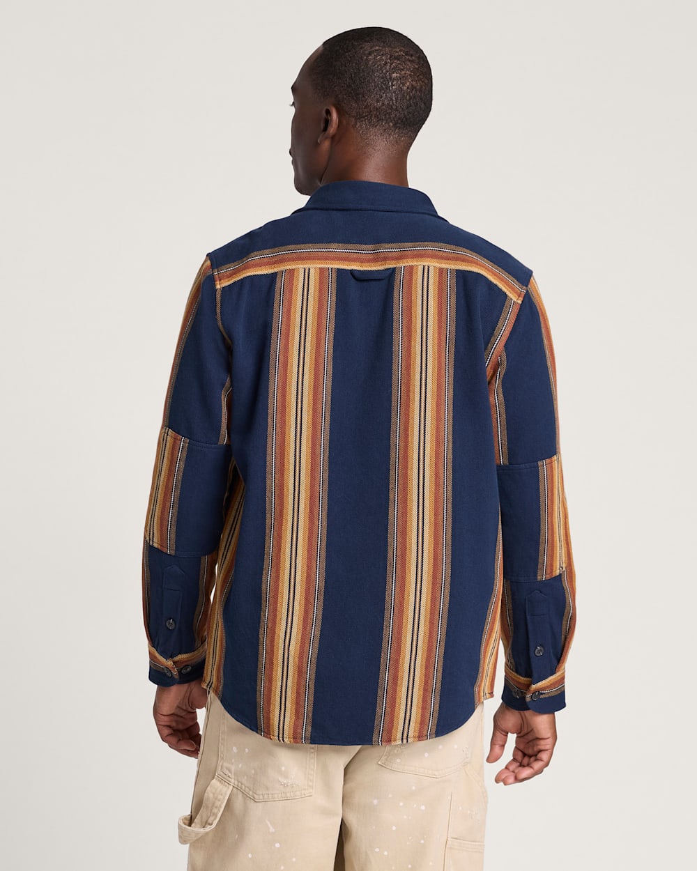 ALTERNATE VIEW OF MEN'S WESTON COTTON TWILL SHIRT IN NAVY MULTI STRIPE image number 2