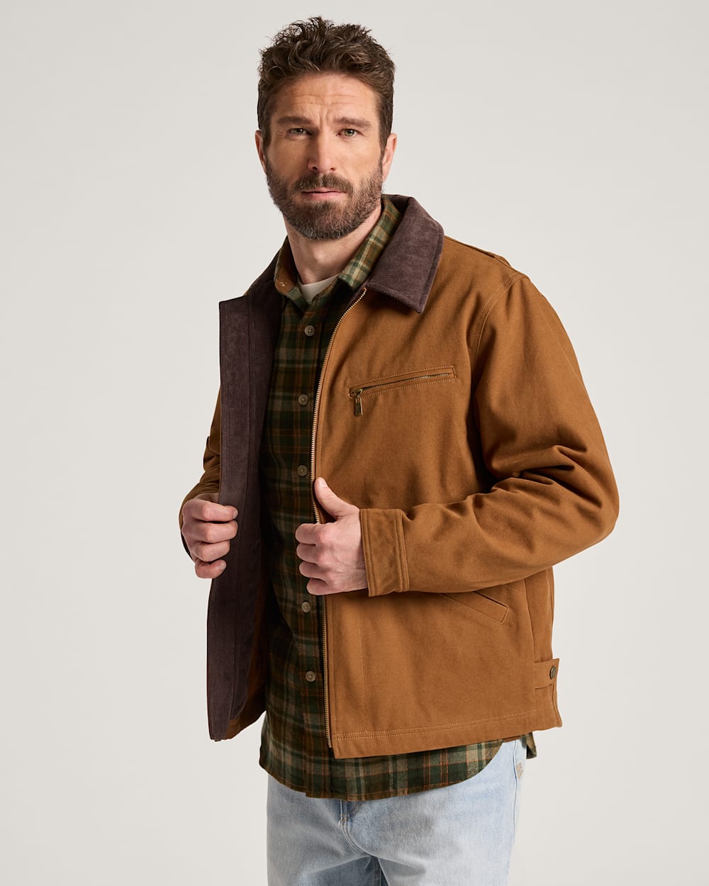 MEN'S TAHOMA CANVAS TRUCKER JACKET IN WHISKEY image number 1