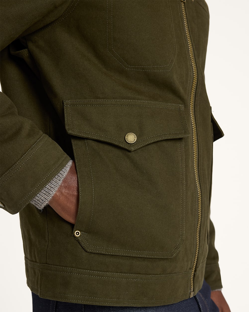 ALTERNATE VIEW OF MEN'S CARSON CITY CANVAS RANCH COAT IN DARK OLIVE image number 5