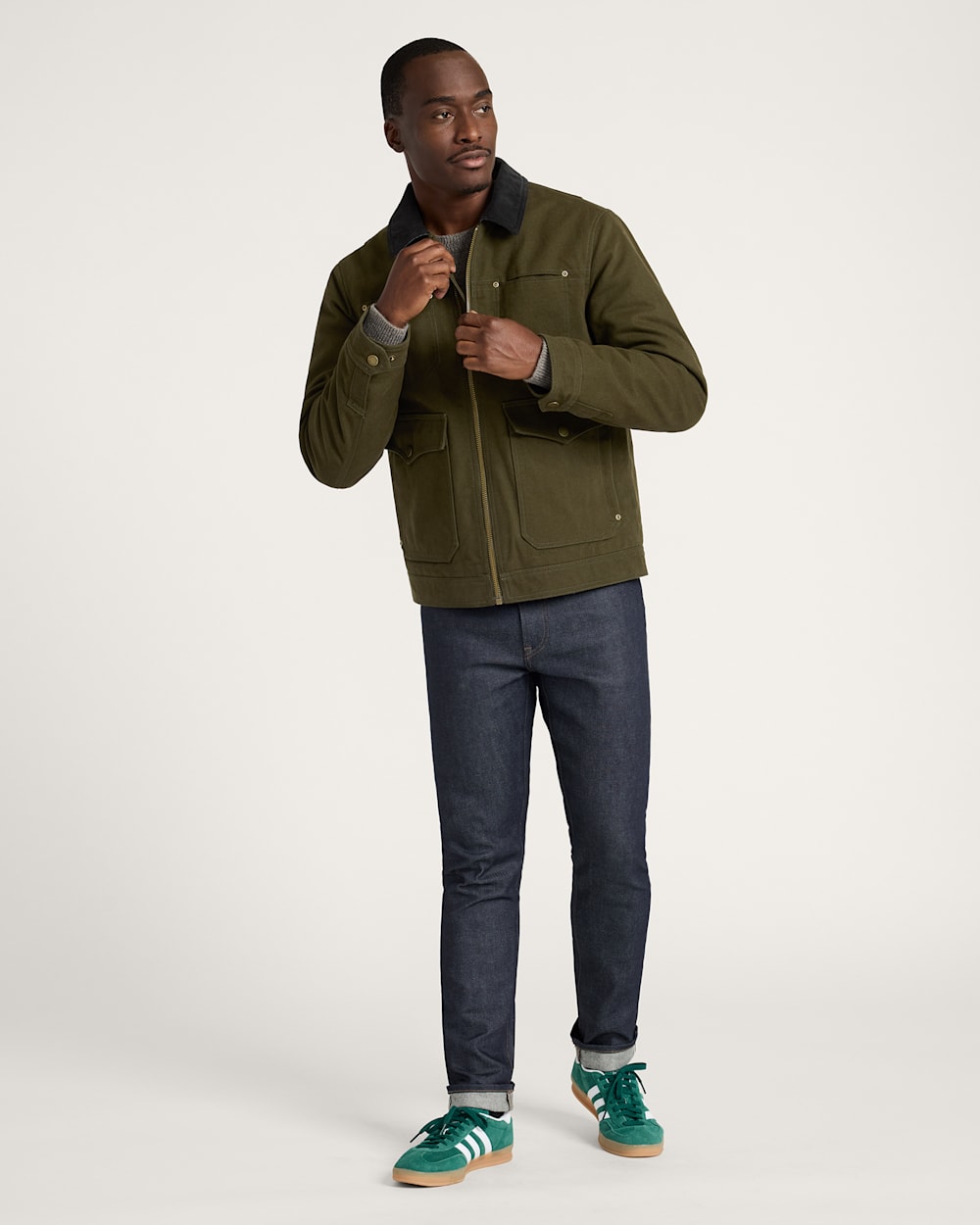 ALTERNATE VIEW OF MEN'S CARSON CITY CANVAS RANCH COAT IN DARK OLIVE image number 6