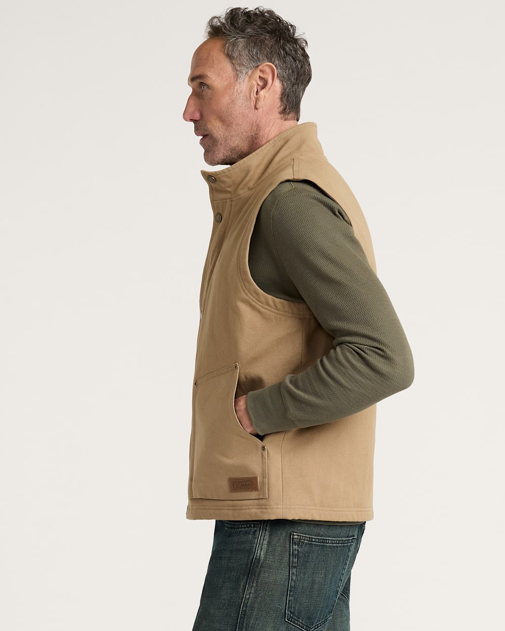 ALTERNATE VIEW OF MEN'S PINE GROVE CANVAS VEST IN OLD OAK image number 3