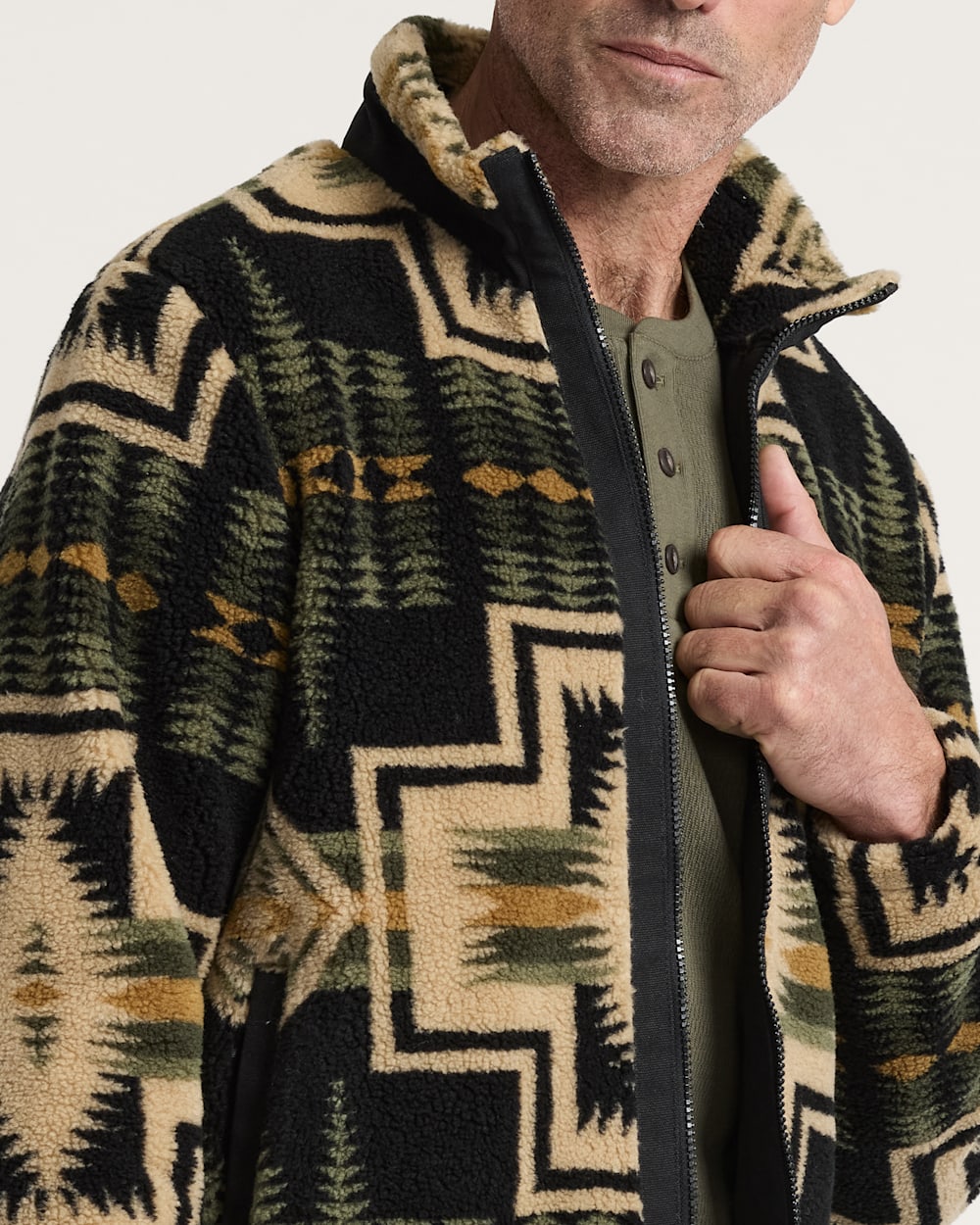 ALTERNATE VIEW OF MEN'S HARDING FLEECE JACKET IN GREEN TEA image number 5