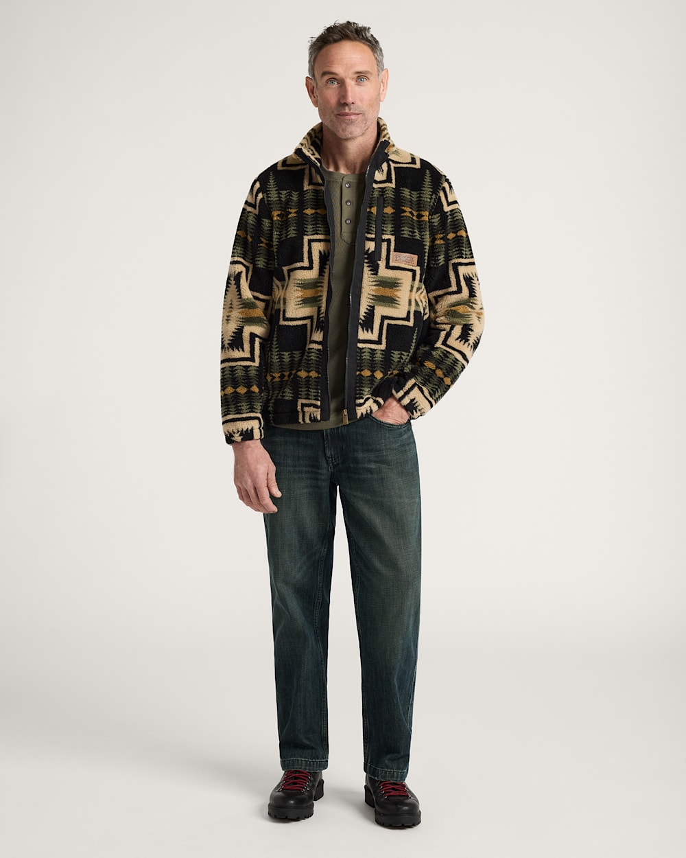 ALTERNATE VIEW OF MEN'S HARDING FLEECE JACKET IN GREEN TEA image number 6