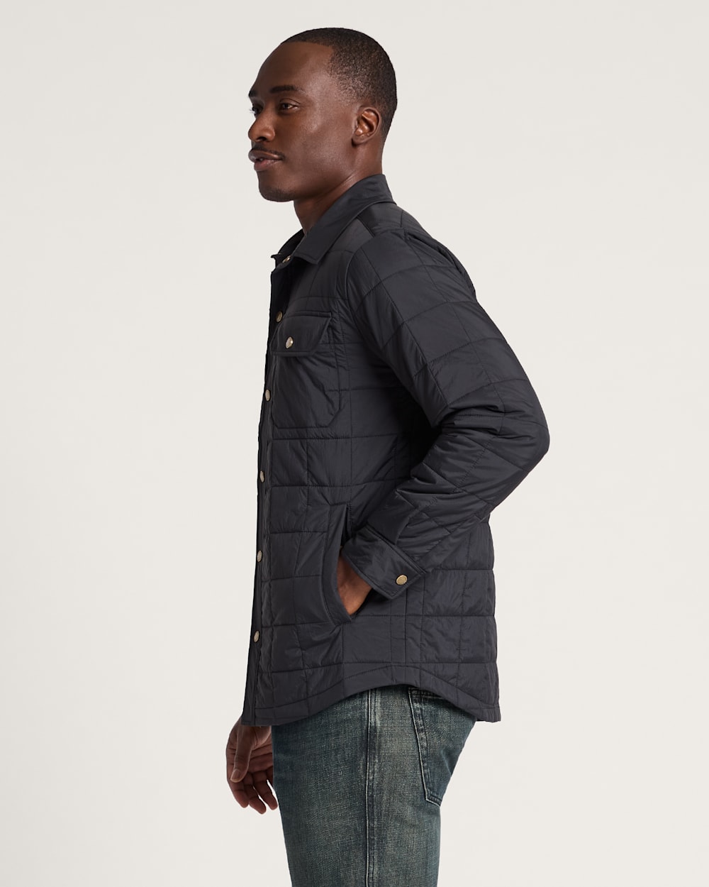 ALTERNATE VIEW OF MEN'S ARROYO CRINKLE QUILTED SHIRT JACKET IN BLACK image number 3