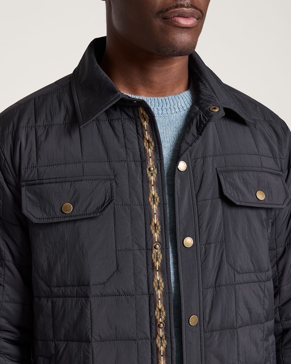 ALTERNATE VIEW OF MEN'S ARROYO CRINKLE QUILTED SHIRT JACKET IN BLACK image number 4