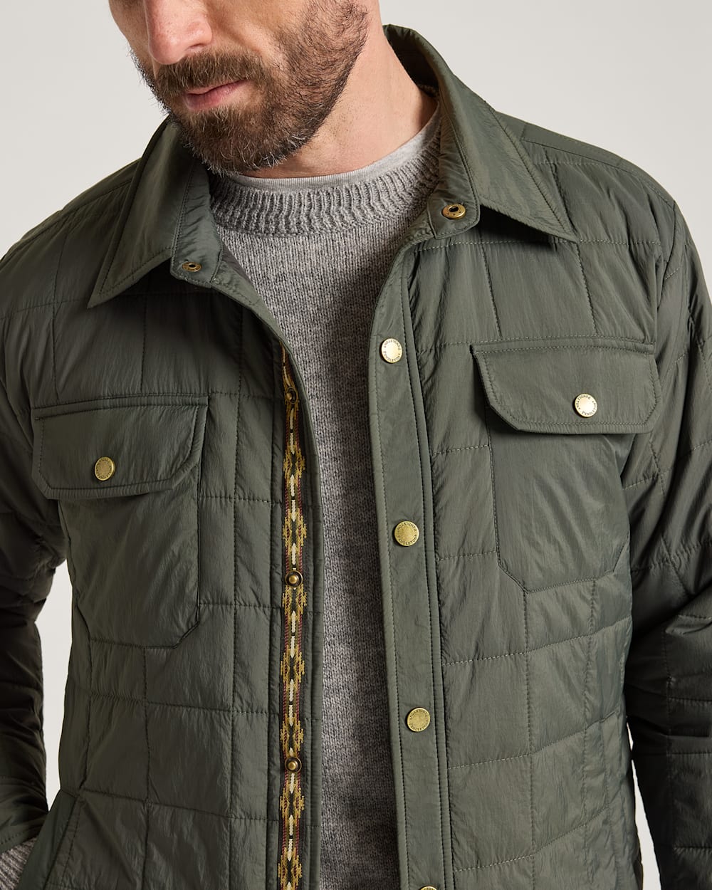 ALTERNATE VIEW OF MEN'S ARROYO CRINKLE QUILTED SHIRT JACKET IN ROSIN image number 4
