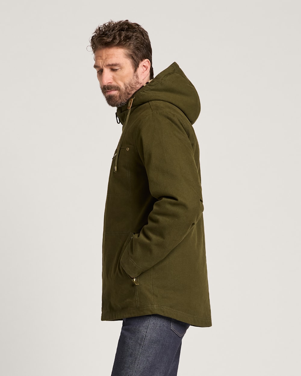 ALTERNATE VIEW OF MEN'S BROTHERS CANVAS PARKA IN DARK OLIVE image number 3