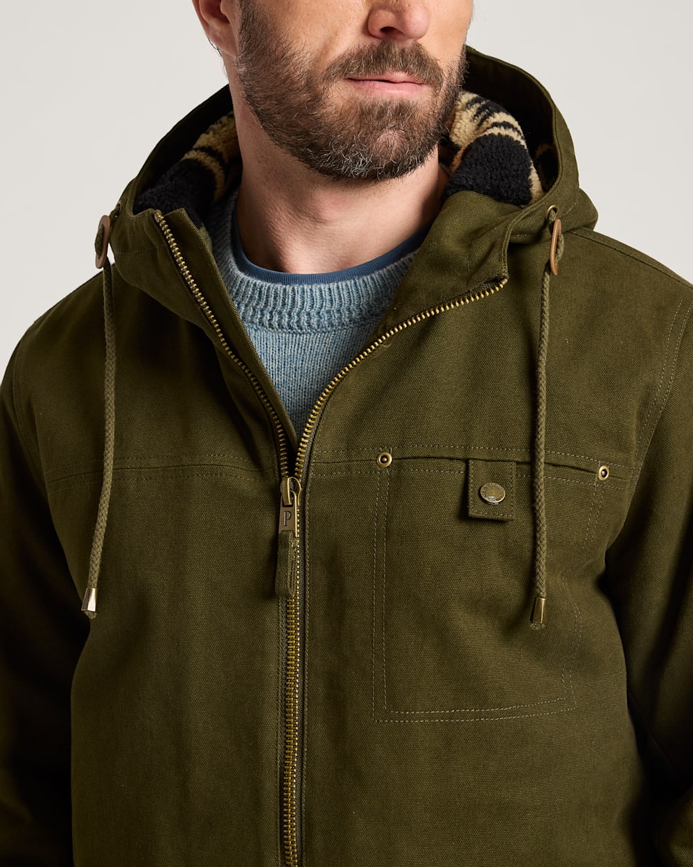 ALTERNATE VIEW OF MEN'S BROTHERS CANVAS PARKA IN DARK OLIVE image number 4