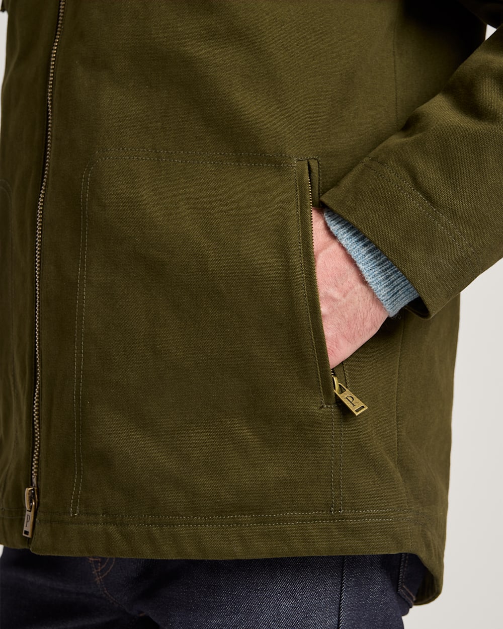 ALTERNATE VIEW OF MEN'S BROTHERS CANVAS PARKA IN DARK OLIVE image number 5