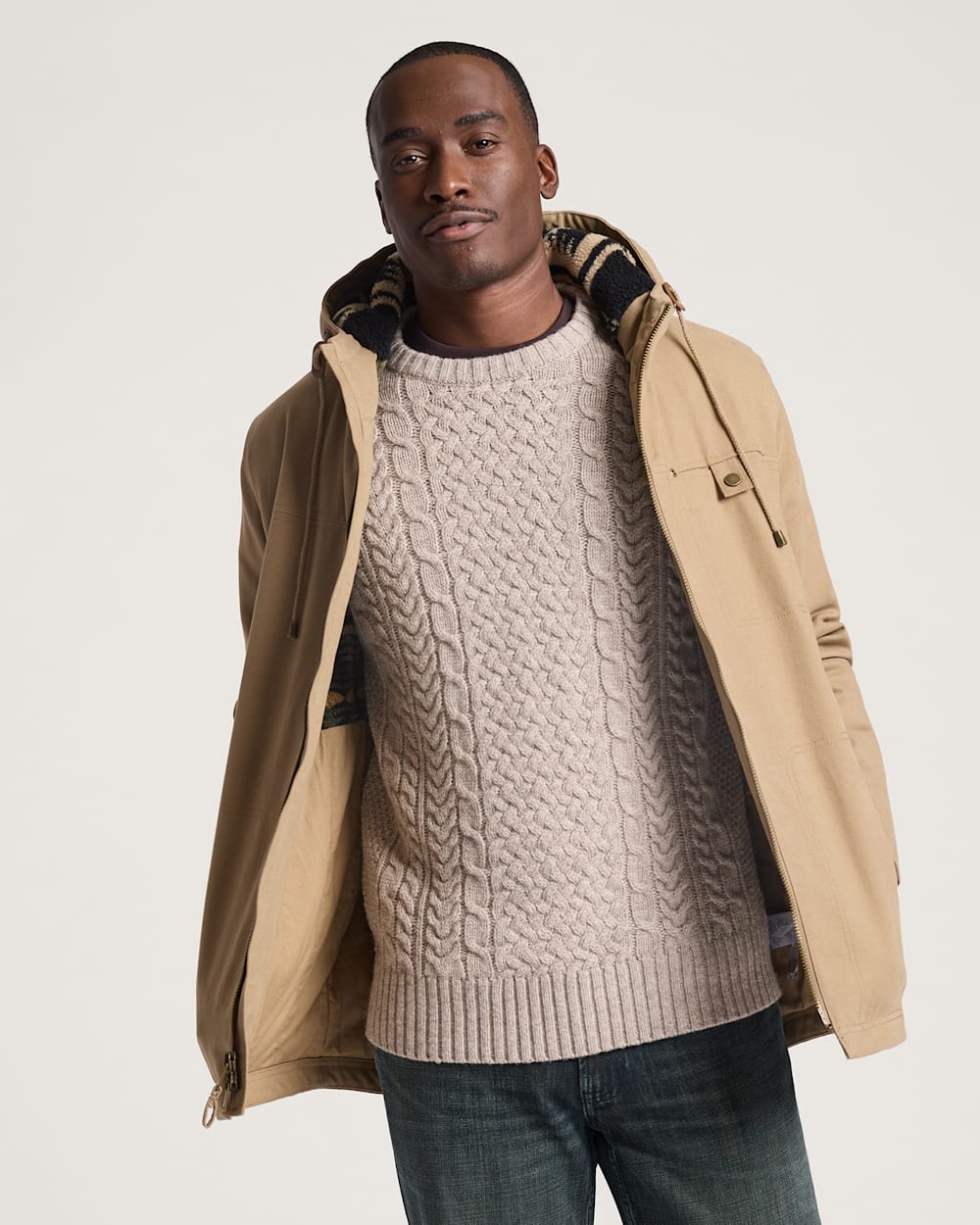 MEN'S BROTHERS CANVAS PARKA IN OLD OAK image number 1
