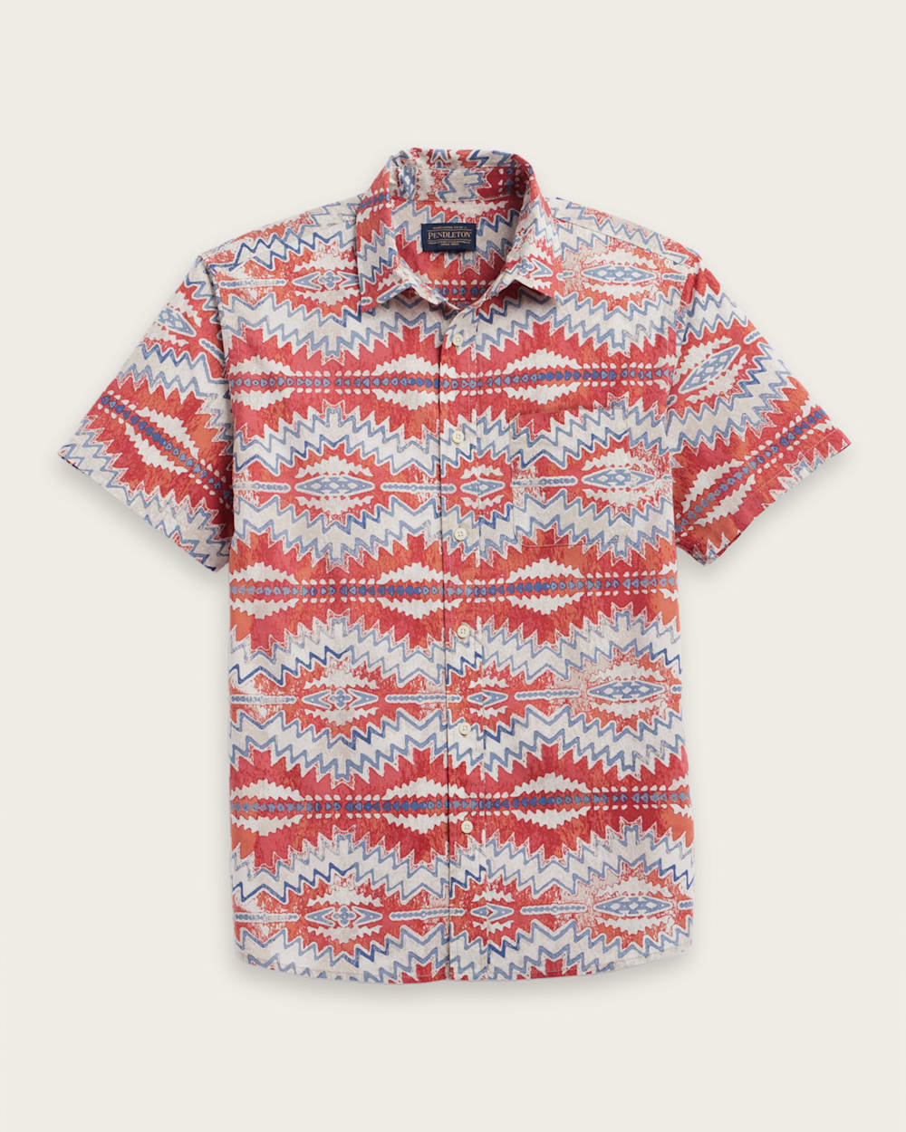 MEN'S SHORELINE COTTON SHIRT IN BRICK SUNSET PASS image number 1