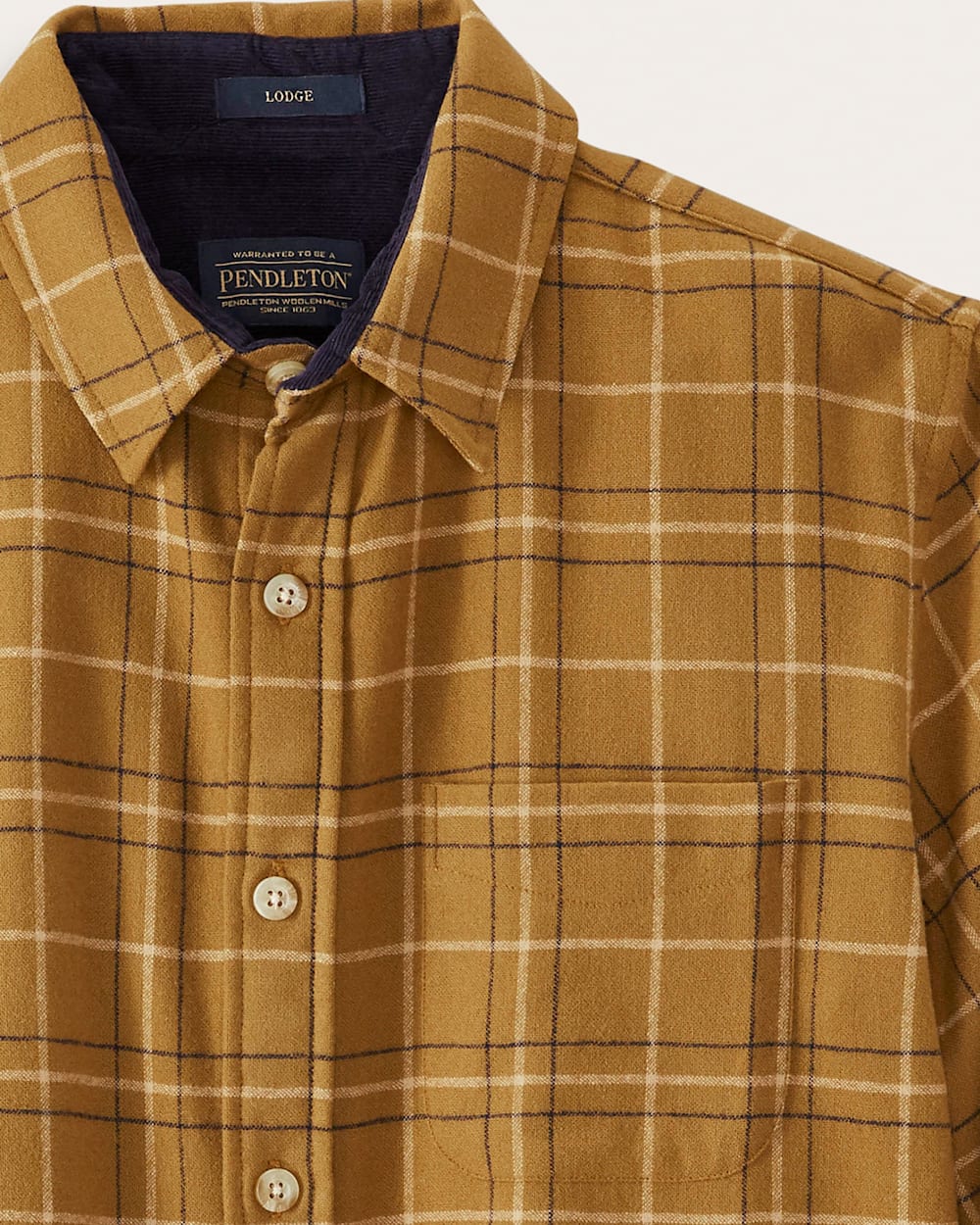 ALTERNATE VIEW OF MEN'S MEN'S PLAID MERINO LODGE SHIRT IN BRONZE WINDOWPANE image number 2