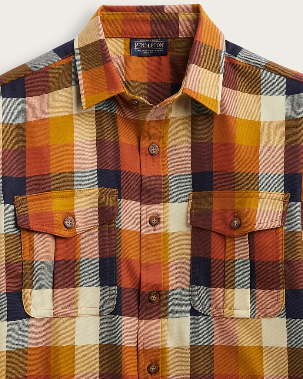 ALTERNATE VIEW OF MEN'S MEN'S PLAID HARRISON MERINO SHIRT IN BLUE/COPPER BLOCK PLAID image number 2