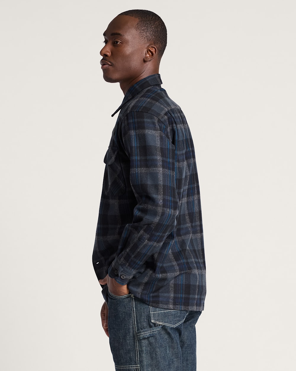 ALTERNATE VIEW OF MEN'S BOBBY RUIZ X PENDLETON BOARD SHIRT IN SLATE MULTI PLAID image number 3