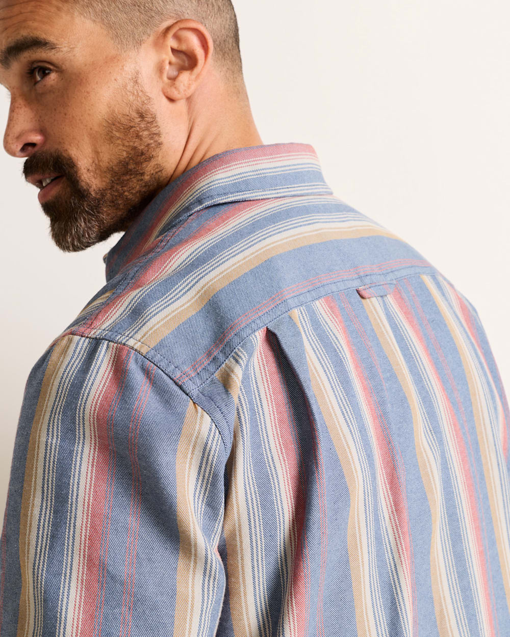 ALTERNATE VIEW OF MEN'S SHORT-SLEEVE STRIPE BAYSIDE SHIRT IN BLUE MULTI image number 4