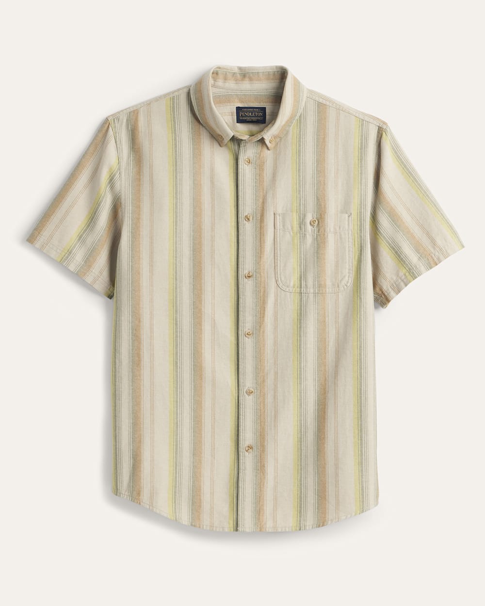 MEN'S SHORT-SLEEVE STRIPE BAYSIDE SHIRT IN TAN MULTI image number 1