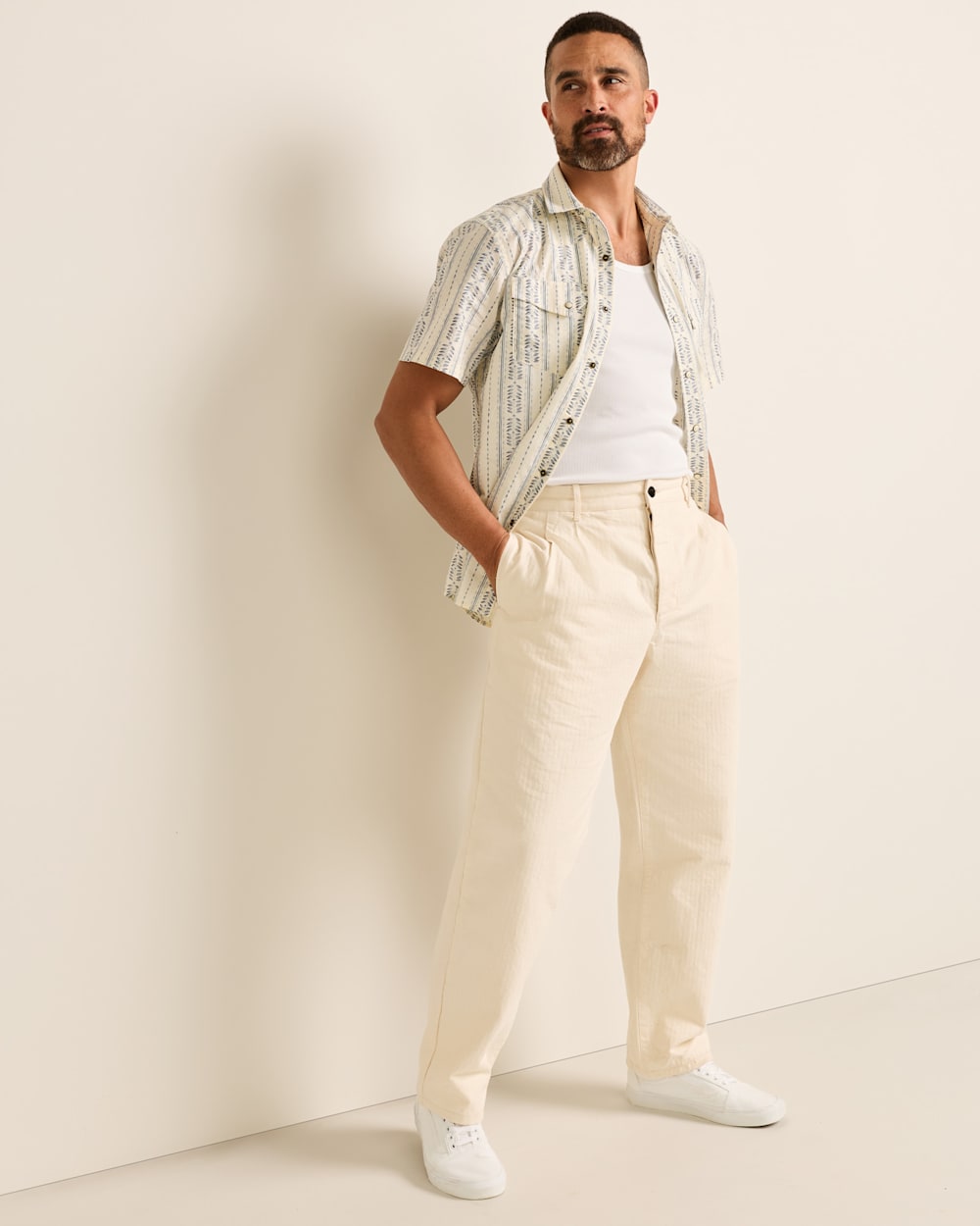 ALTERNATE VIEW OF MEN'S SHORT-SLEEVE LARAMIE SNAP-FRONT SHIRT IN LAUREL GROVE STRIPE image number 6