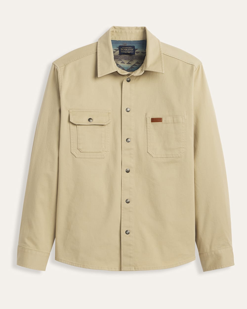 MEN'S TWILL WORK SHIRT IN TAN/BRIDGE CREEK image number 1