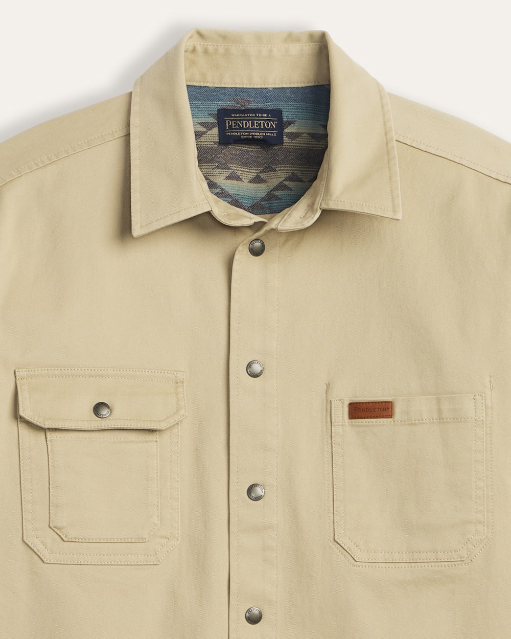 ALTERNATE VIEW OF MEN'S TWILL WORK SHIRT IN TAN/BRIDGE CREEK image number 3