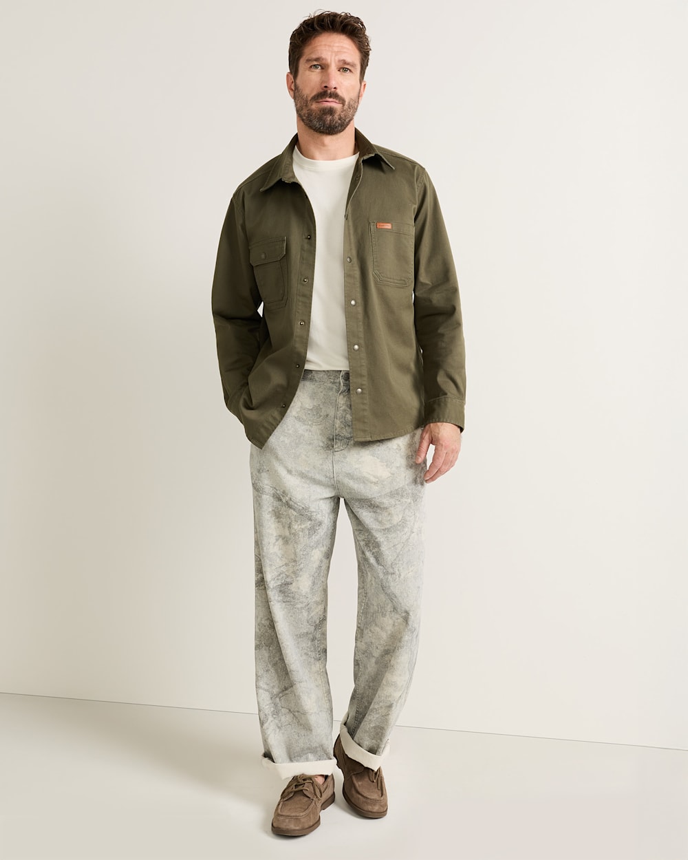 ALTERNATE VIEW OF MEN'S TWILL WORK SHIRT IN GREEN/PONDEROSA image number 6