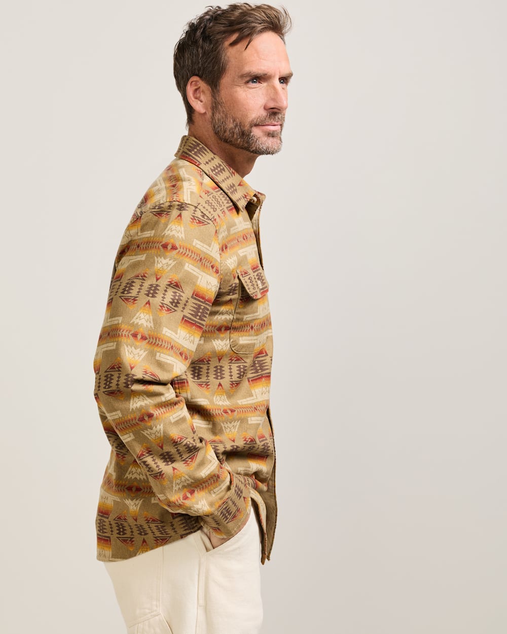 ALTERNATE VIEW OF MEN'S TANNER TWILL SHIRT IN TAN PONDEROSA image number 3