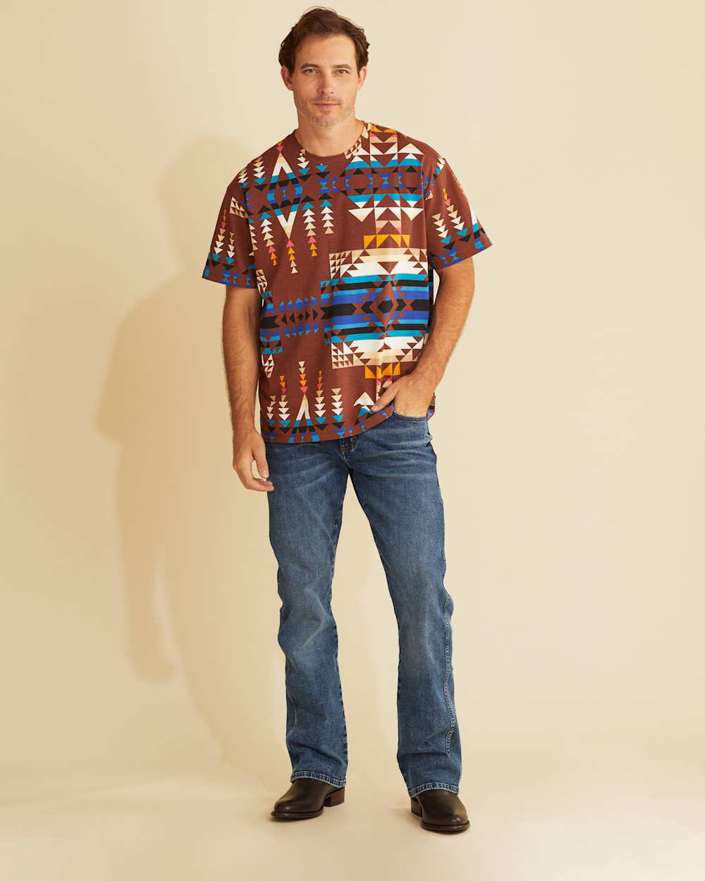 WRANGLER X PENDLETON MEN'S SHORT-SLEEVE PRINTED TEE IN BROWN MULTI image number 1