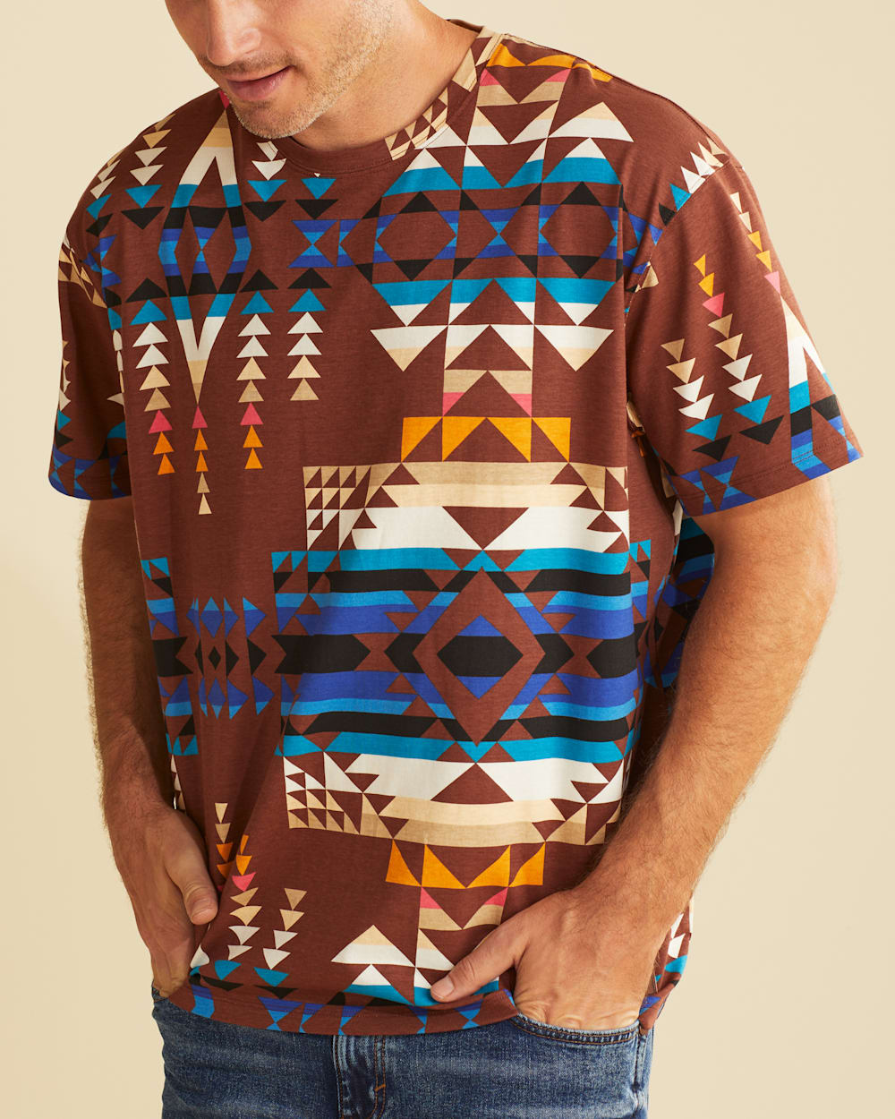 ALTERNATE VIEW OF WRANGLER X PENDLETON MEN'S SHORT-SLEEVE PRINTED TEE IN BROWN MULTI image number 4