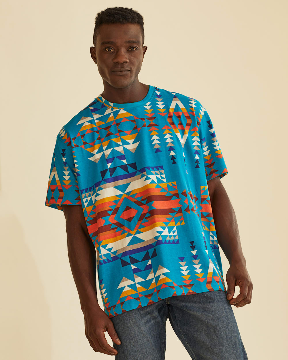 WRANGLER X PENDLETON MEN'S SHORT-SLEEVE PRINTED TEE IN TURQUOISE MULTI image number 1