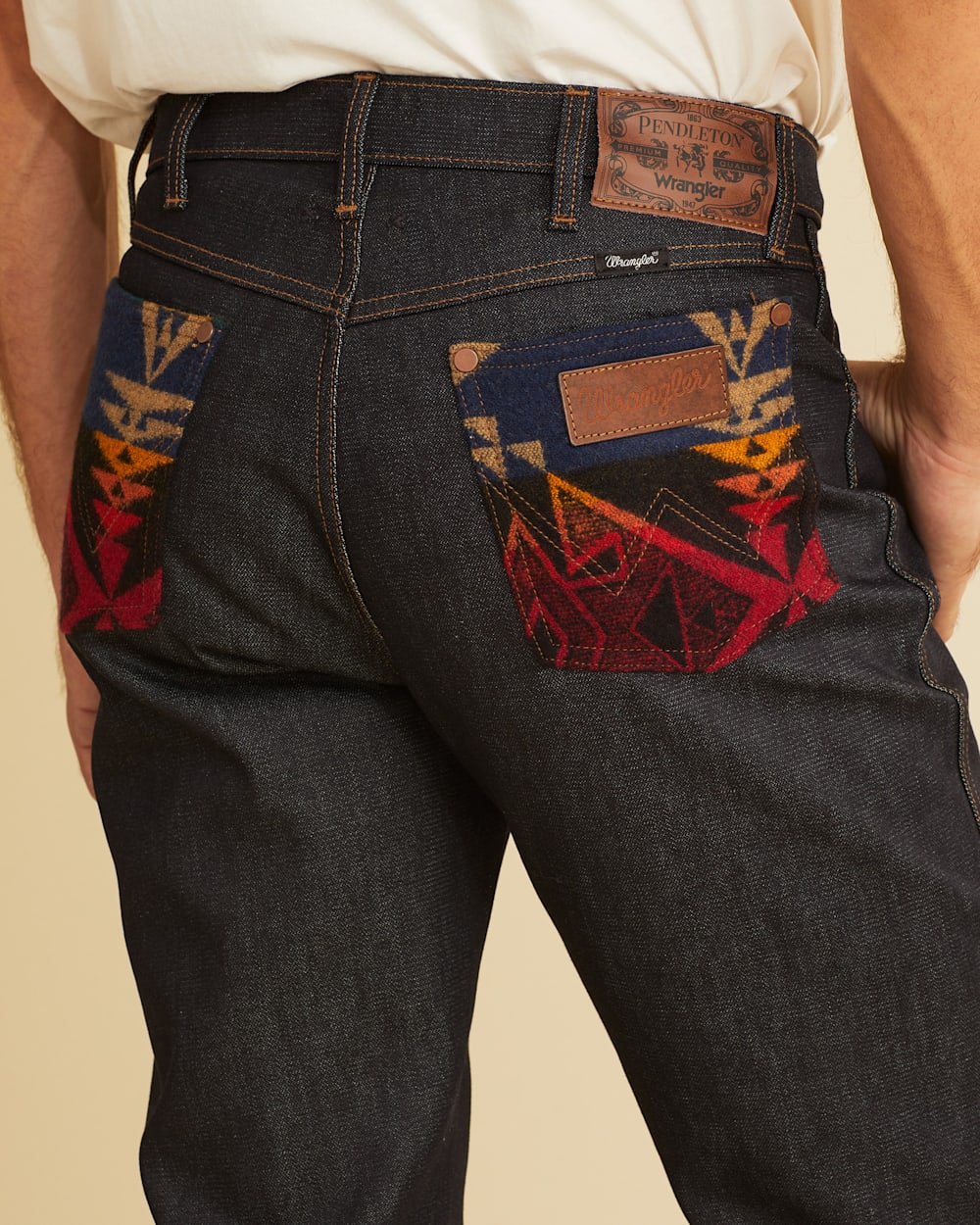 ALTERNATE VIEW OF WRANGLER X PENDLETON MEN'S COWBOY CUT 13MWZ JEANS IN DARK WASH image number 5