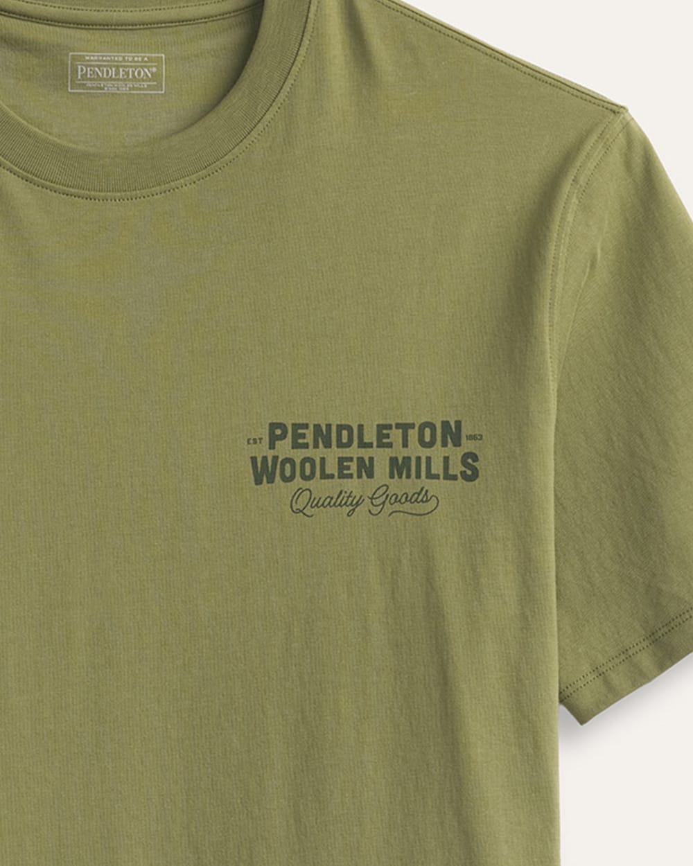 ALTERNATE VIEW OF MEN'S SHORT-SLEEVE DESCHUTES CROSS GRAPHIC TEE IN LIGHT OLIVE image number 3