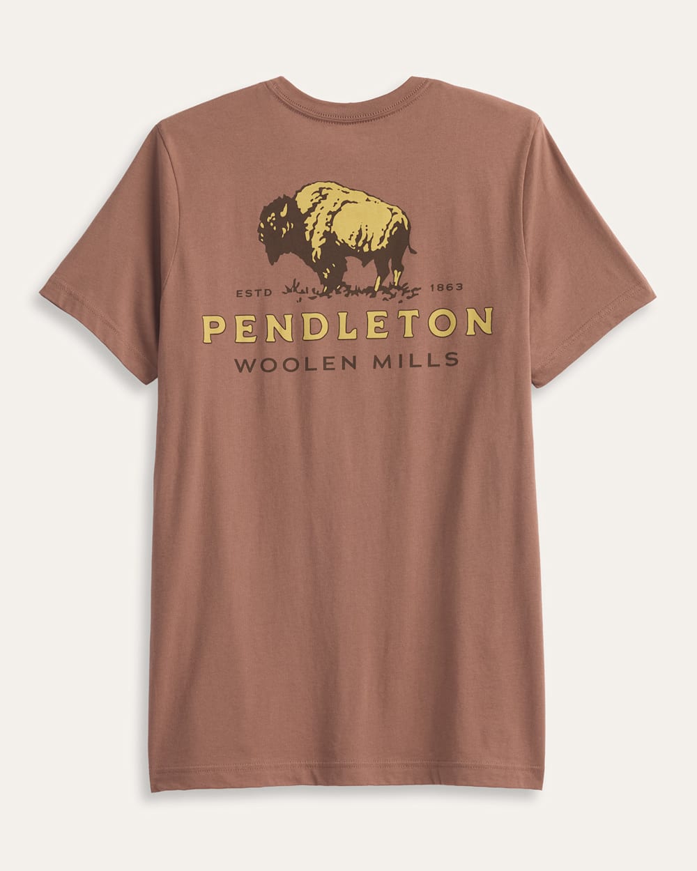 MEN'S SHORT-SLEEVE VINTAGE BISON GRAPHIC TEE IN CHESTNUT/TAN image number 1