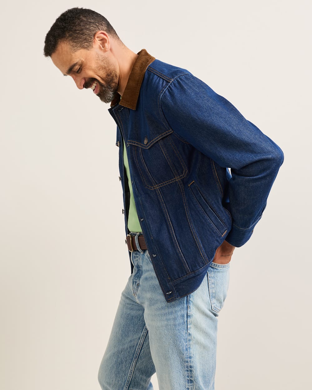 ALTERNATE VIEW OF MEN'S CULVER DENIM JACKET IN DARK DENIM/PONDEROSA image number 3