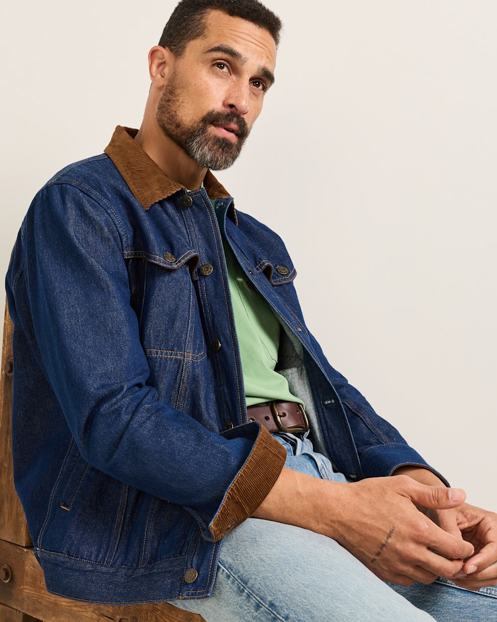 ALTERNATE VIEW OF MEN'S CULVER DENIM JACKET IN DARK DENIM/PONDEROSA image number 5