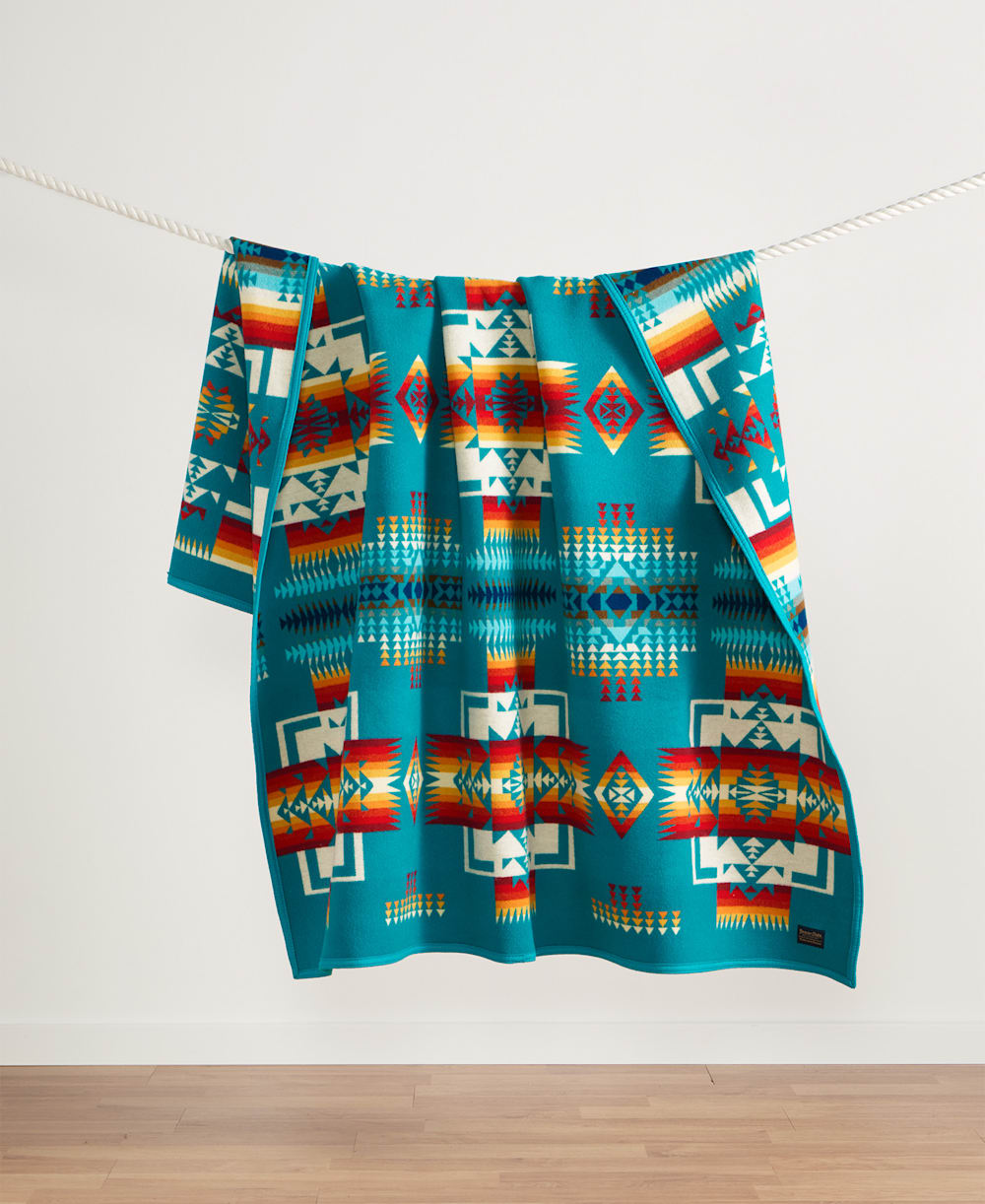 ALTERNATE VIEW OF CHIEF JOSEPH BLANKET IN BRIGHT TURQUOISE image number 5