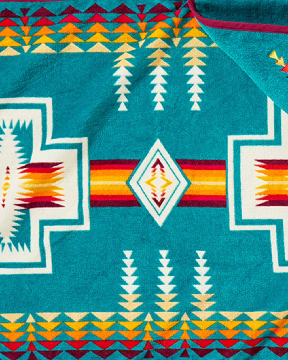 ALTERNATE VIEW OF HARDING HOODED BABY TOWEL IN TEAL image number 2