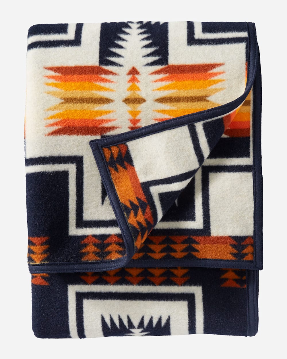 ALTERNATE VIEW OF HARDING JACQUARD BLANKET IN NAVY image number 3