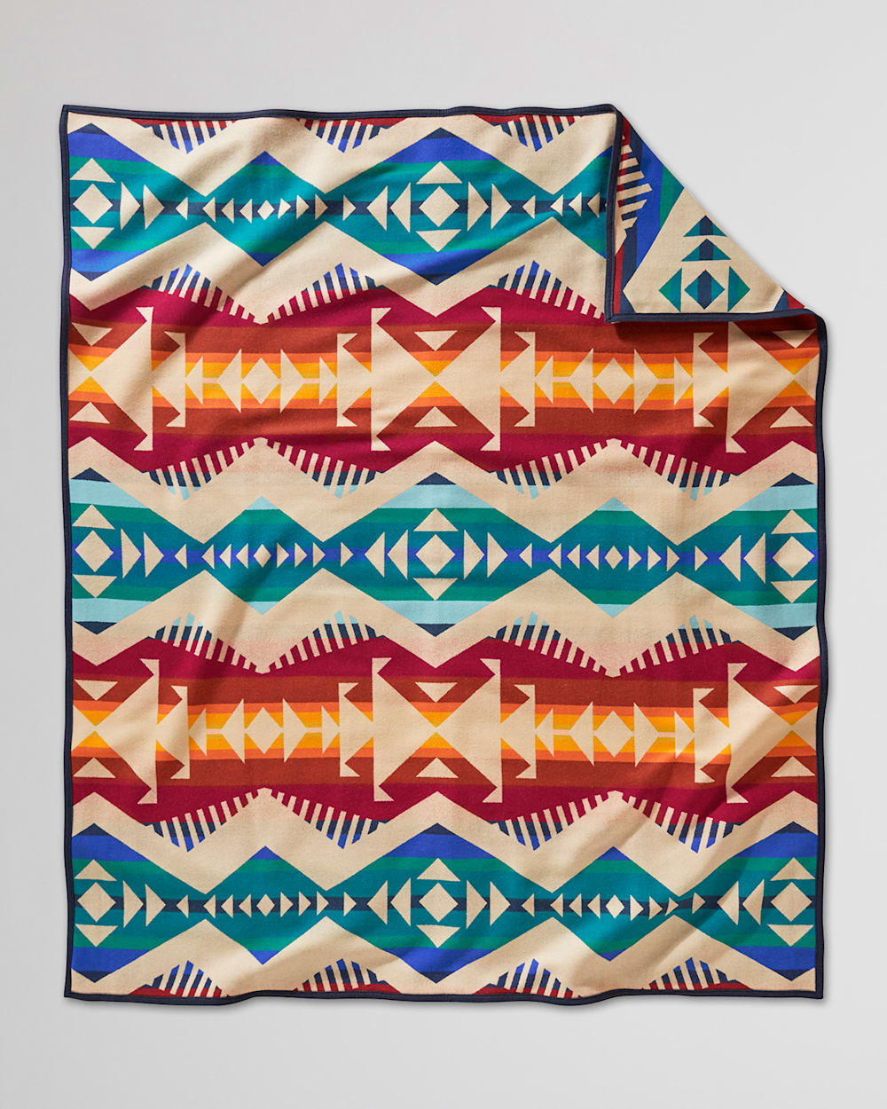 ALTERNATE VIEW OF LOS LUNAS BLANKET IN TAN MULTI image number 2