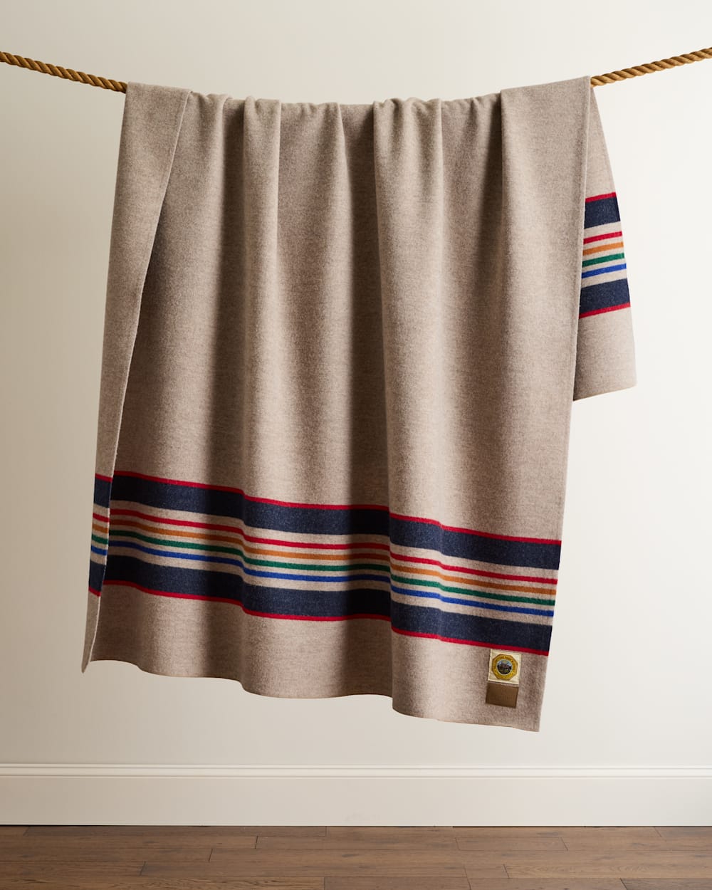 YELLOWSTONE NATIONAL PARK BLANKET IN TAUPE HANGING image number 4