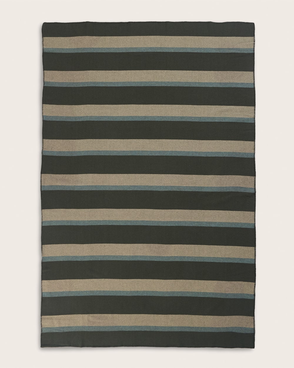 ALTERNATE VIEW OF ECO-WISE WOOL PLAID/STRIPE BLANKET IN OLIVE STRIPE image number 2