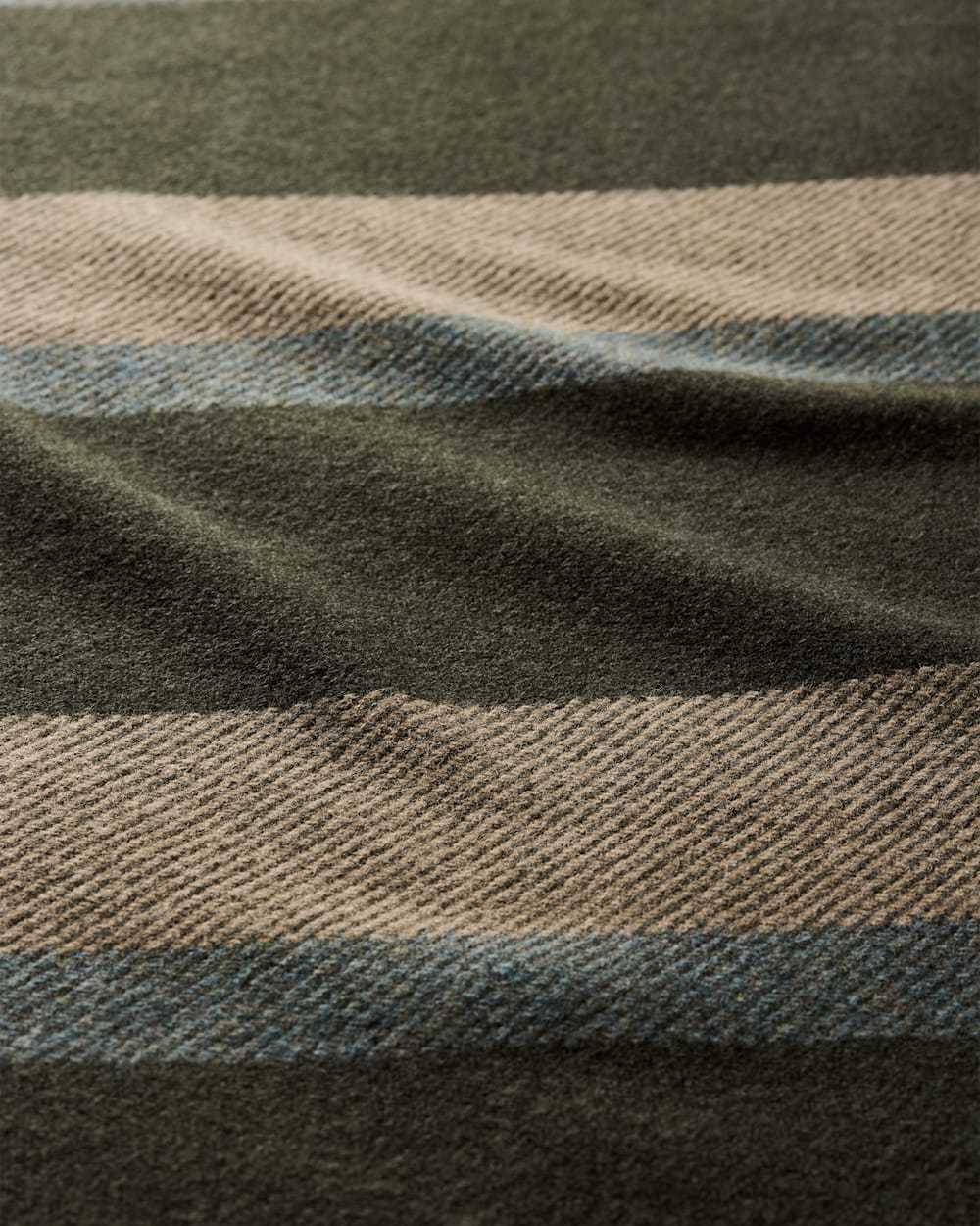 ALTERNATE VIEW OF ECO-WISE WOOL PLAID/STRIPE BLANKET IN OLIVE STRIPE image number 4